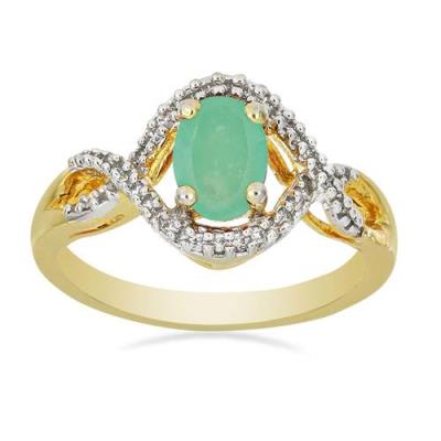 BUY 14K GOLD NATURAL EMERALD GEMSTONE CLASSIC RING